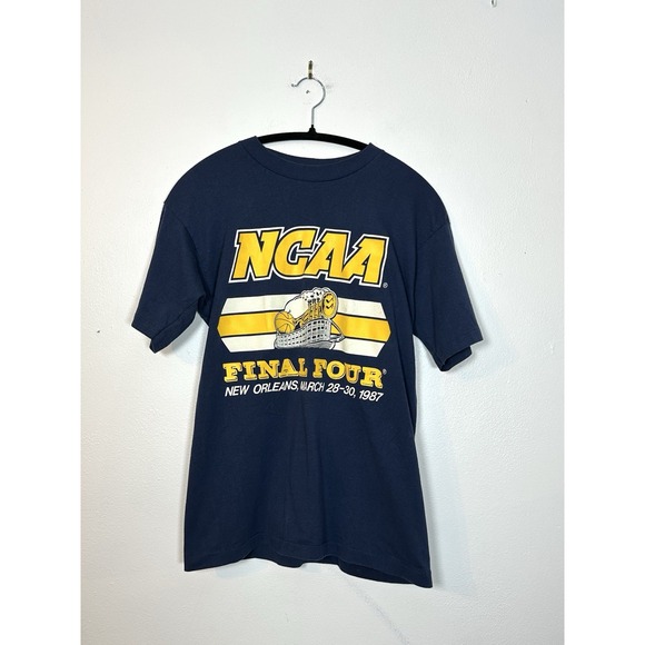 Vintage 80s Final Four NCAA 1987 New Orleans Basketball T Shirt 50/50 Men's S - Picture 1 of 7